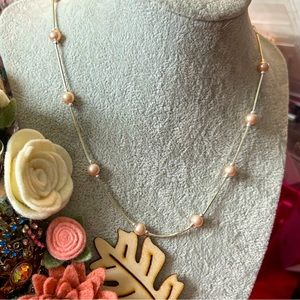 Stunning Monet Gold Cream Pearl Necklace